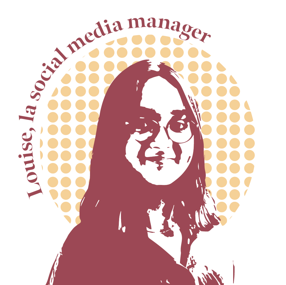 Illustration Louise, social media manager, Com' de l'Art