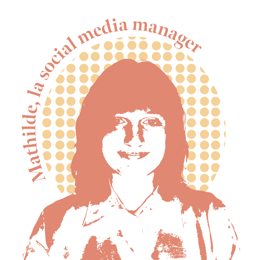 Illustration Mathilde, social media manager, Com' de l'Art