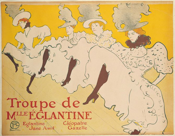 Affiche "Troupe de Mlle Églantine" par Henry Toulouse-Lautrec. 
©Musée Toulouse-Lautrec