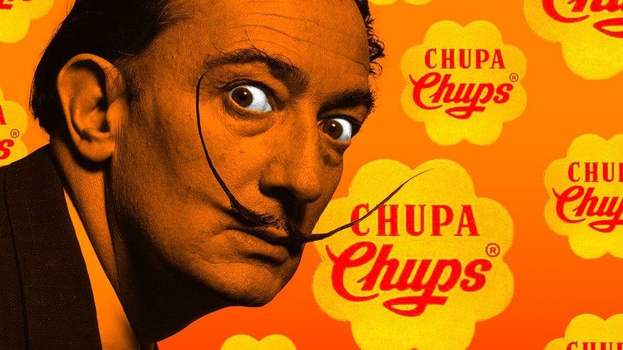 Salvador Dali et le logo Chupa Chups